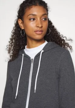 Even&Odd Sweater Met Rits - Mottled Dark Grey -Even&Odd 04a4969f50074e63bd0fcba6c028e1e3