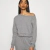 Even&Odd Off Shoulder&Jogger Set - Sweater - Mottled Grey -Even&Odd 1f61bd90f9104baab3e2805e0ea0fa4a