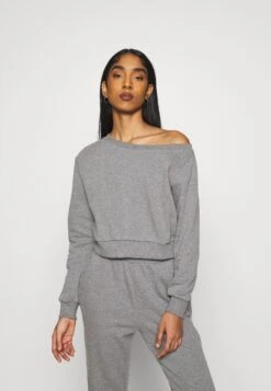 Even&Odd Off Shoulder&Jogger Set - Sweater - Mottled Grey