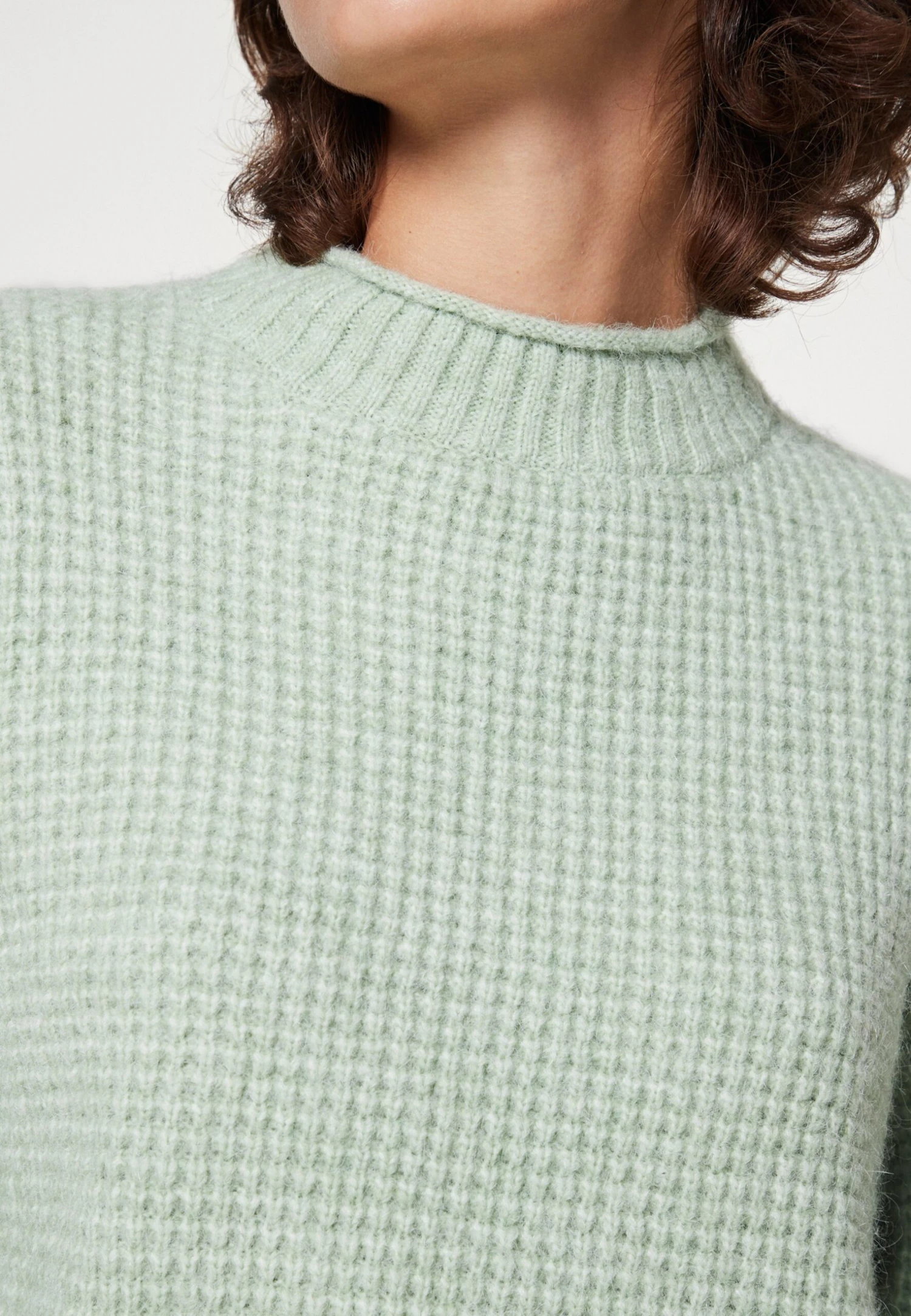 Even&Odd Moss Stitch Jumper - Trui - Light Green 8 Even&Odd Moss Stitch Jumper - Trui - Light Green - Afbeelding 6
