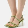Even&Odd Leather- Sandalen Met Hoge Hak - Green -Even&Odd 4679320aabda49dba4cd8fadc357daf5