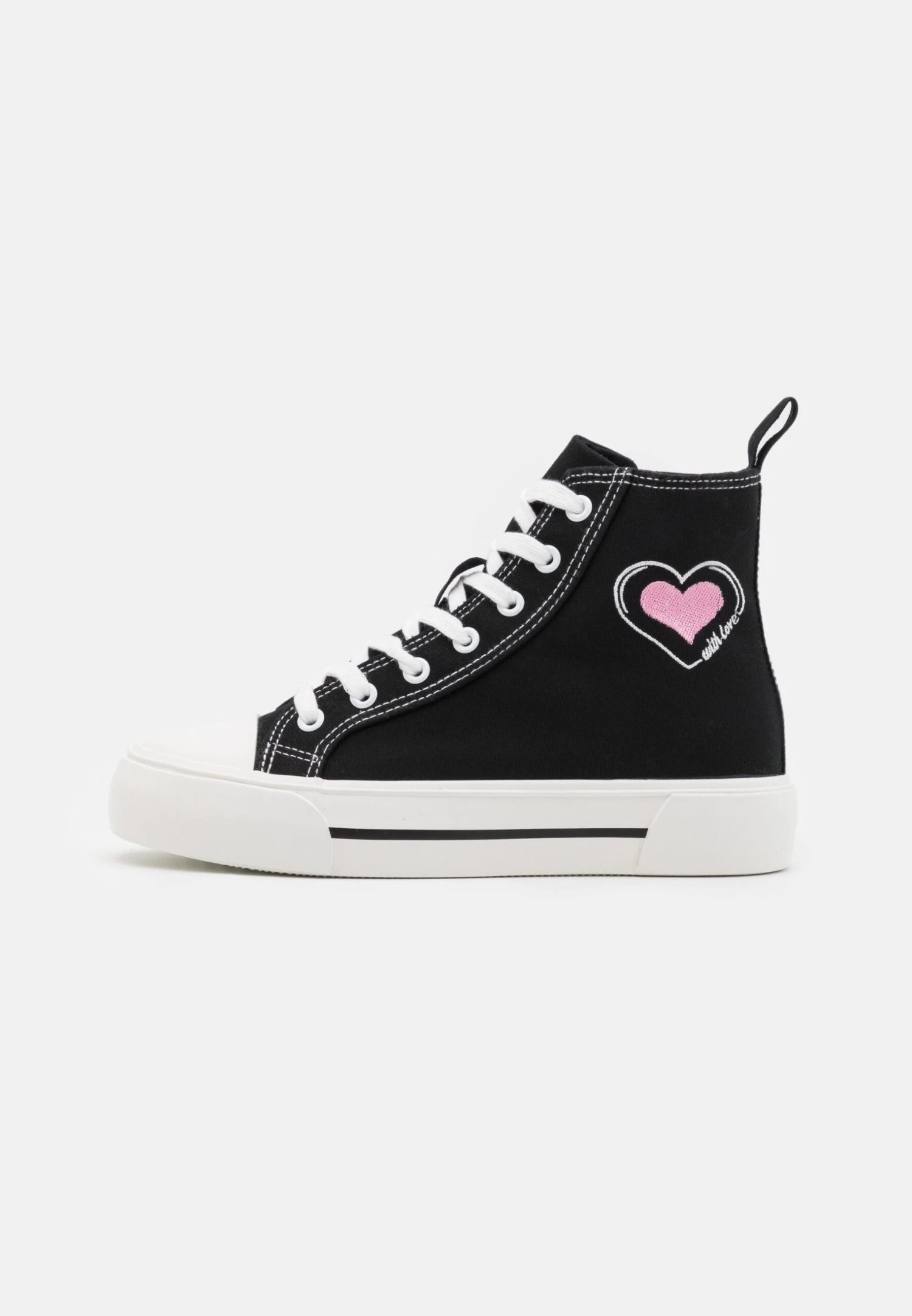 Even&Odd Love - Sneakers Hoog - Black/Pink 4 Even&Odd Love - Sneakers Hoog - Black/Pink - Afbeelding 2