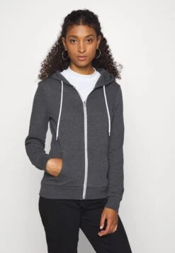 Even&Odd Sweater Met Rits - Mottled Dark Grey