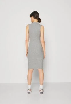 Even&Odd Perkin Neck Midi Bodycon Dress - Jerseyjurk - Mottled Grey -Even&Odd 722f8e18a2ea4ccab830b54ec7cf0336