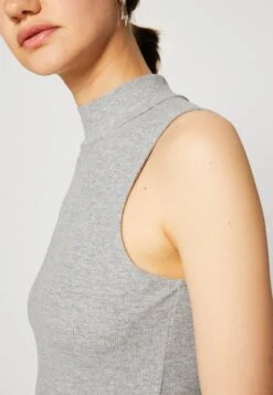 Even&Odd Perkin Neck Midi Bodycon Dress - Jerseyjurk - Mottled Grey -Even&Odd 7867d7c0c842414abca4092732b274e1