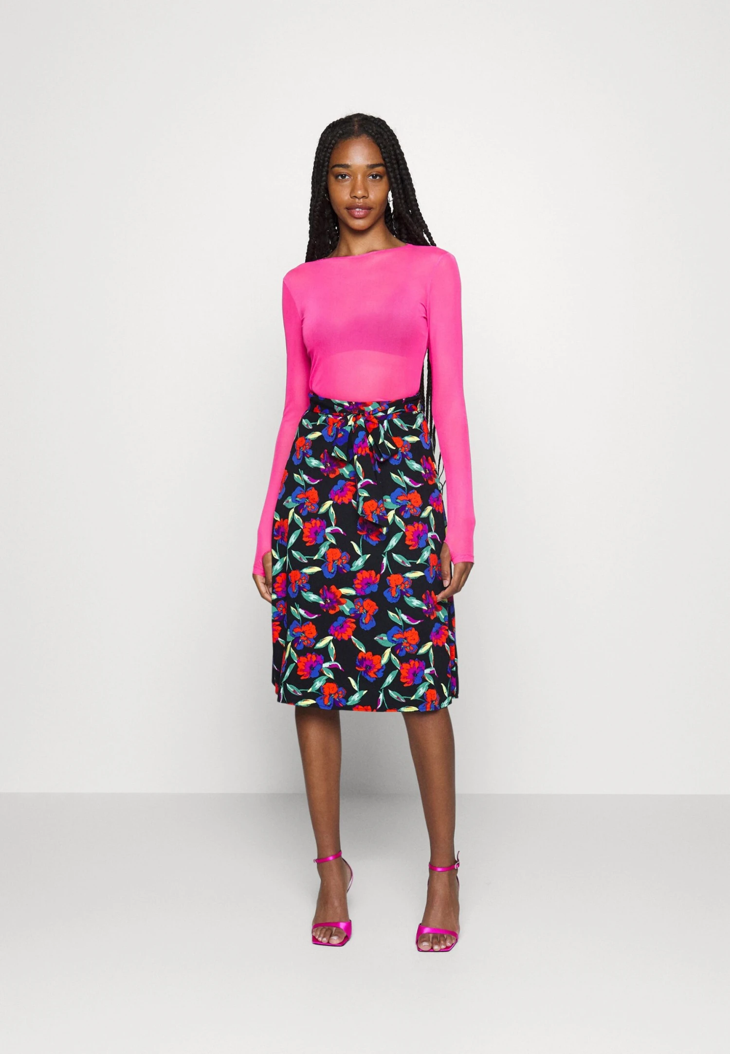 Even&Odd Midi Skirt With Shell Fabric - A-Lijn Rok - Multicoloured 4 Even&Odd Midi Skirt With Shell Fabric - A-Lijn Rok - Multicoloured - Afbeelding 2
