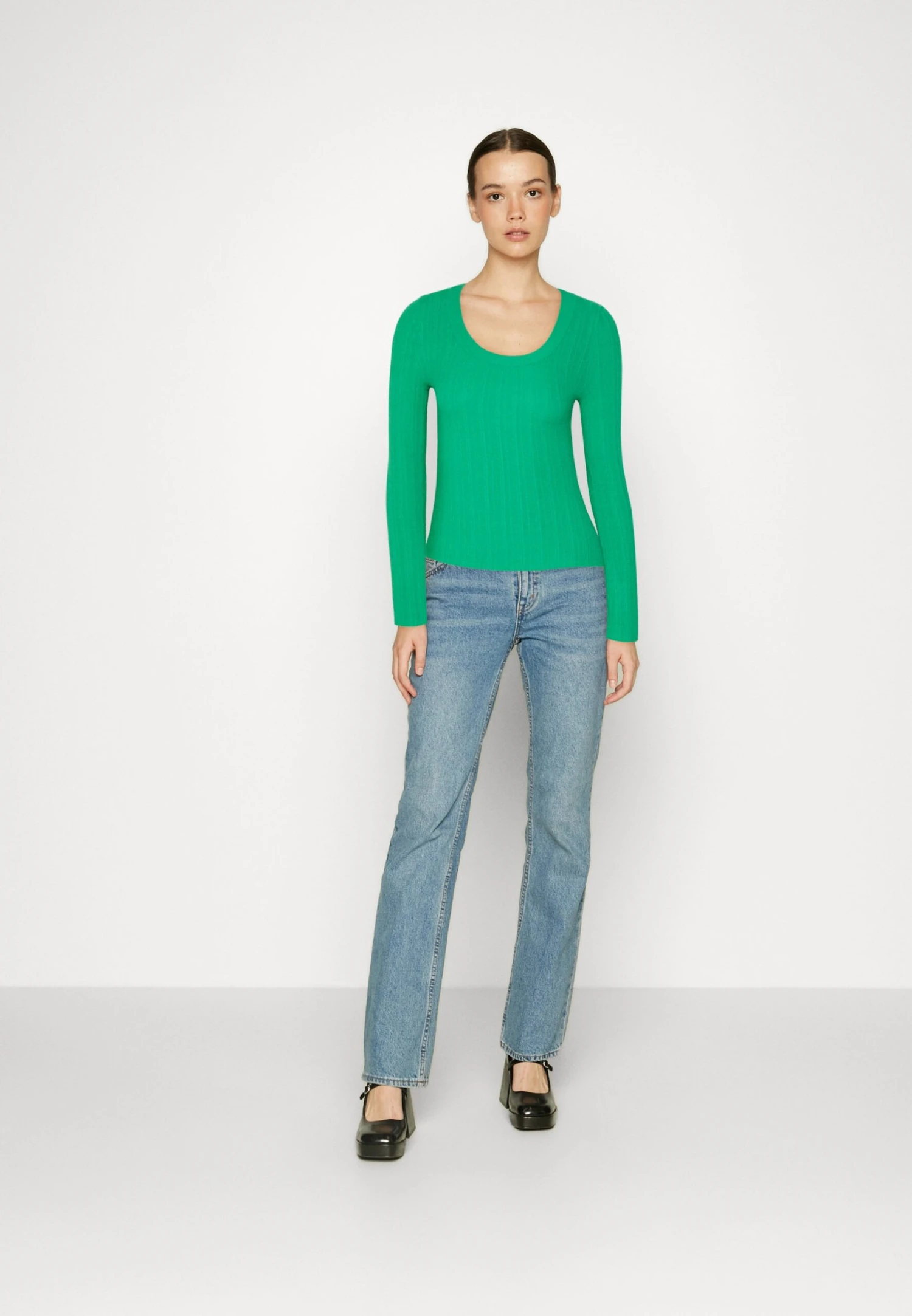 Even&Odd Ribbed - Variegated - Trui -Green 4 Even&Odd Ribbed - Variegated - Trui -Green - Afbeelding 2