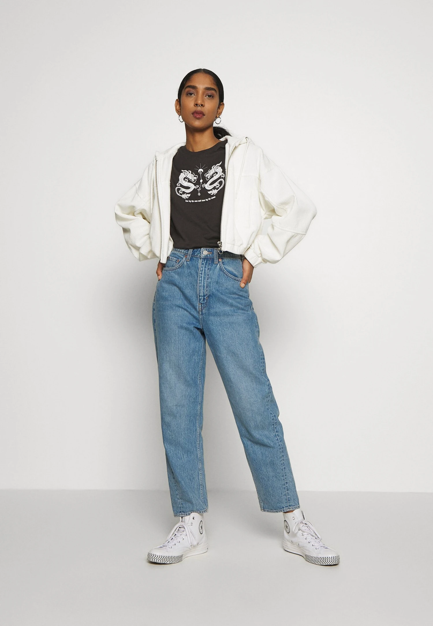 Even&Odd Hattie Mirrored Dragons Tee - T-Shirt Print - 801 - Anthracite 4 Even&Odd Hattie Mirrored Dragons Tee - T-Shirt Print - 801 - Anthracite - Afbeelding 2