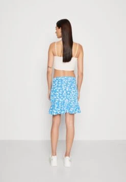 Even&Odd Mini Skirt With Volant - A-Lijn Rok - Light Blue/White -Even&Odd c4f002e458934f6687ce8719988310d8