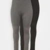 2 Pack - Legging - Black/Grey -Even&Odd c6304c608ba94428832702357508798a