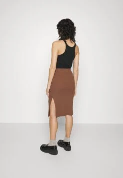 Pencil Skirt With Slit - Kokerrok - Brown -Even&Odd c9fa84346b7f4a1b95726dee77e1027d