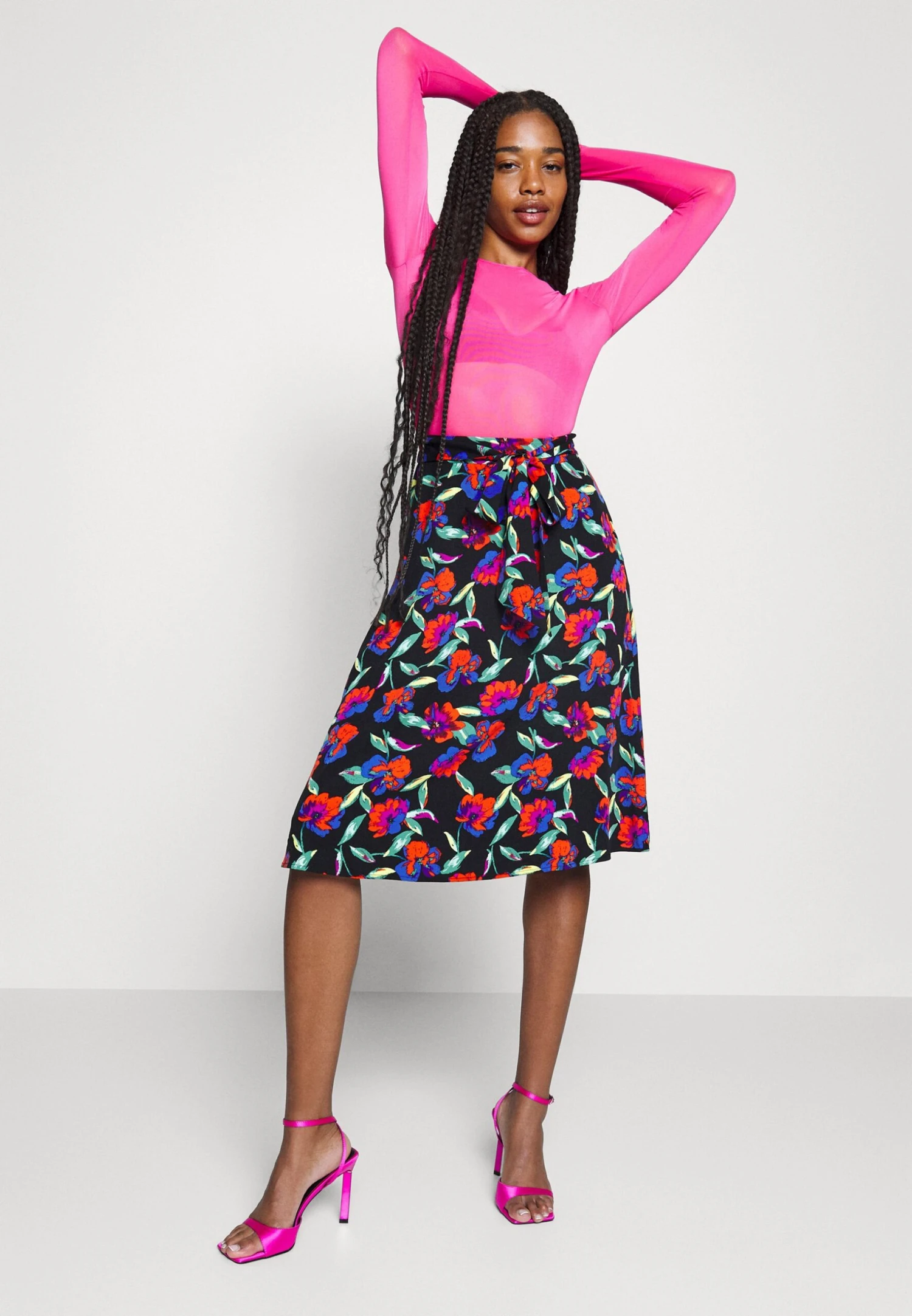 Even&Odd Midi Skirt With Shell Fabric - A-Lijn Rok - Multicoloured 6 Even&Odd Midi Skirt With Shell Fabric - A-Lijn Rok - Multicoloured - Afbeelding 4