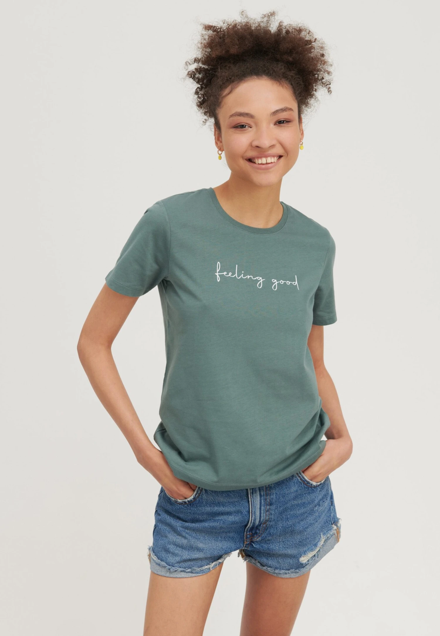 Even&Odd 2 Pack - T-Shirt Print - Teal/Black 4 Even&Odd 2 Pack - T-Shirt Print - Teal/Black - Afbeelding 2