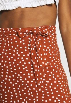 Even&Odd Mini Skirt With Volant - A-Lijn Rok - Brown/White -Even&Odd fc0ba9c0fdf045d2bcc21aaeb0b2a1bb