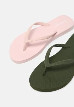 Even&Odd 2 Pack - Teenslippers - Khaki/Pink -Even&Odd ff98aaefd2c24af0b4558201d02c0025